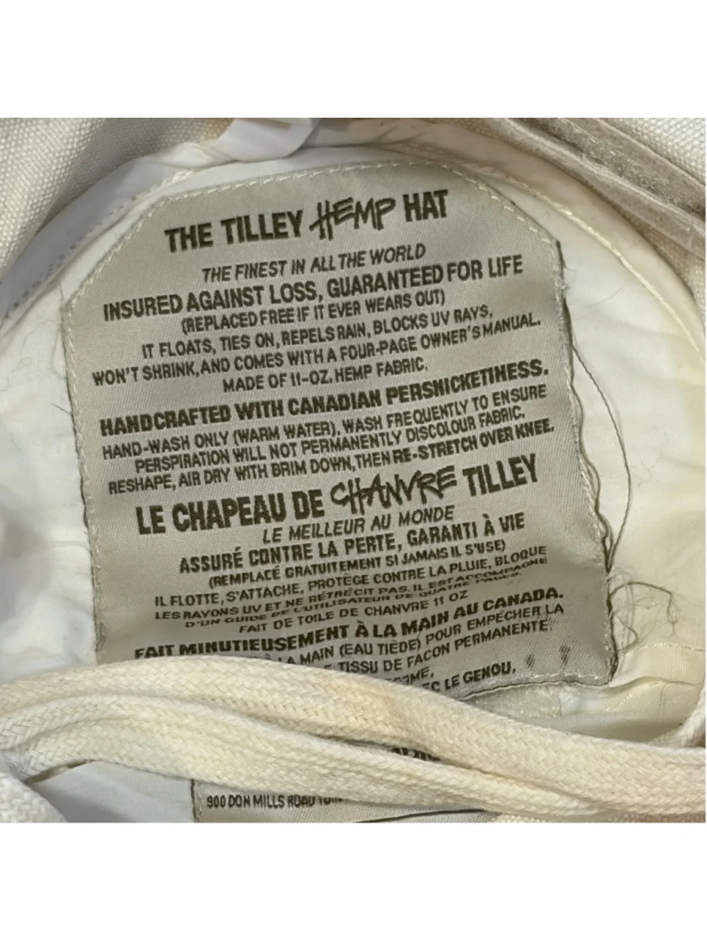Tilley Charlotte Hemp Sun Hat Women's Size XL White Black TH8 Outdoors UPF
